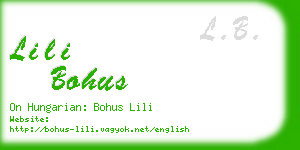 lili bohus business card